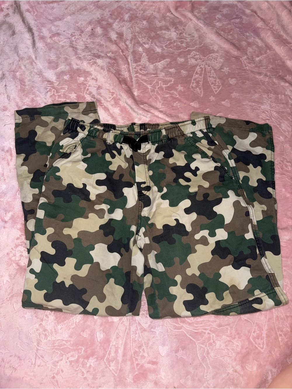 Kids Camo Elastic-Waist Jeans - Green Camo